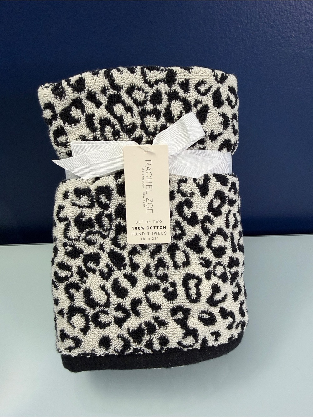 NWT Rachel Zoe Cheetah Print Hand Towels